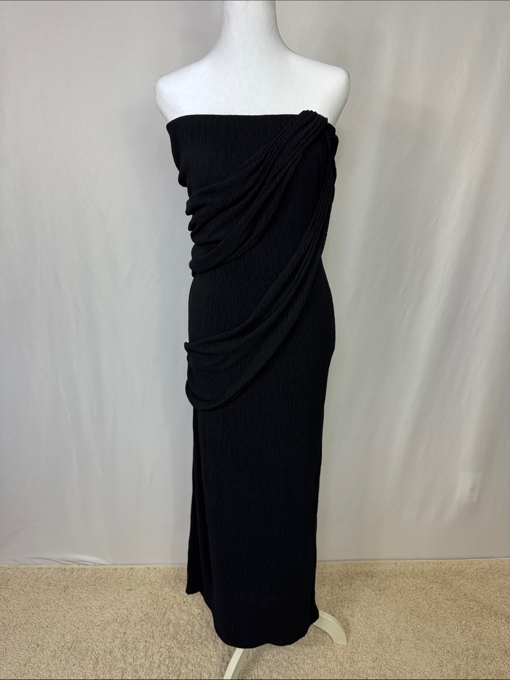JLuxlabel Strapless Midi Dress Size Medium Black NWOT